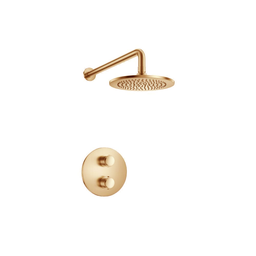 Single Output Shower Set With Shower Head And Arm | Brushed Bronze PVD