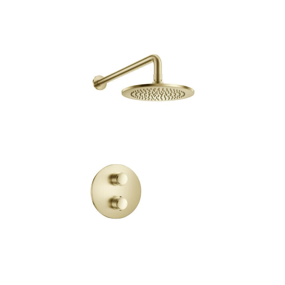 Single Output Shower Set With Shower Head And Arm | Satin Brass PVD