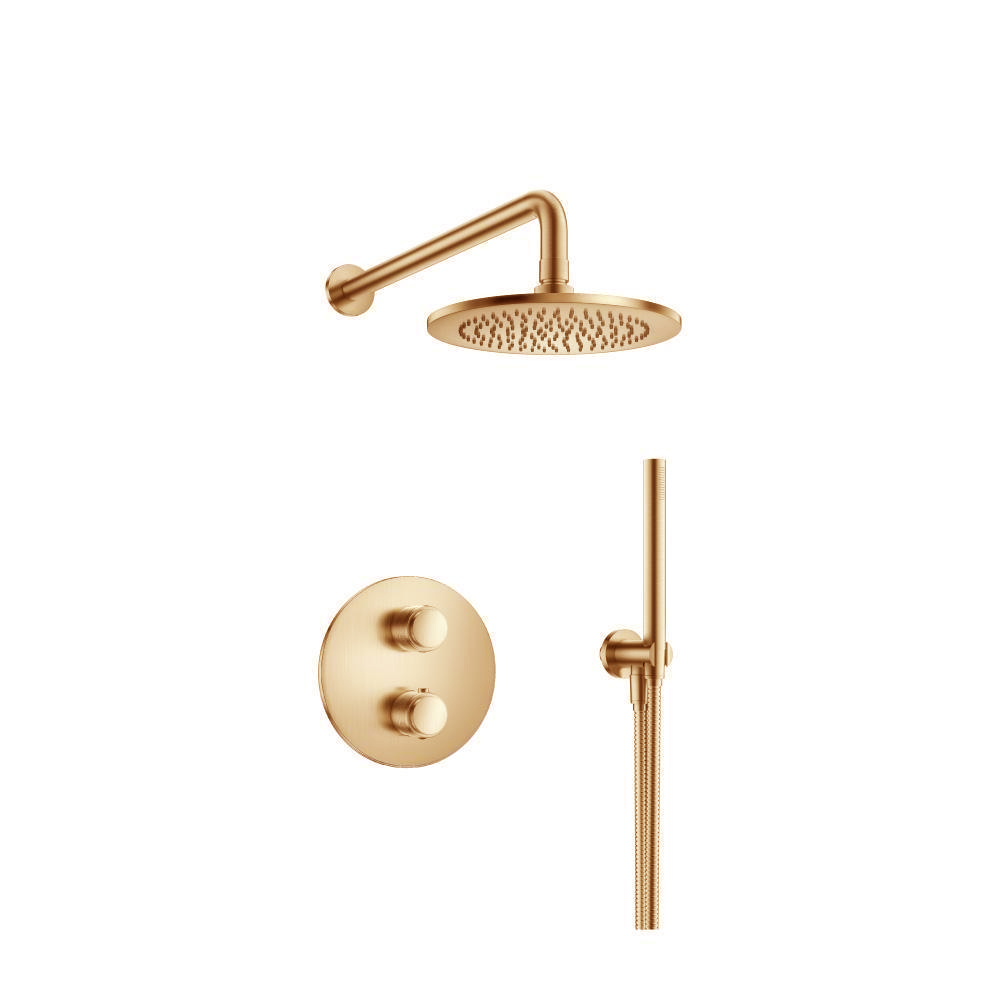 Two Output Shower Set With Shower Head And Hand Held | Brushed Bronze PVD