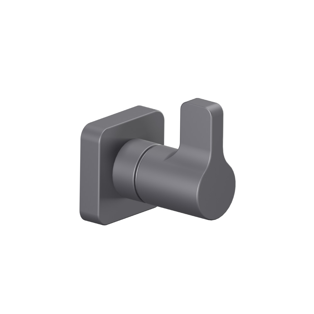Brass Bathroom Towel / Robe Hook | Dark Grey