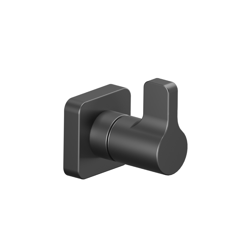 Brass Bathroom Towel / Robe Hook | Gloss Black