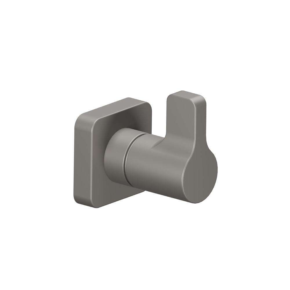 Brass Bathroom Towel / Robe Hook | Steel Grey