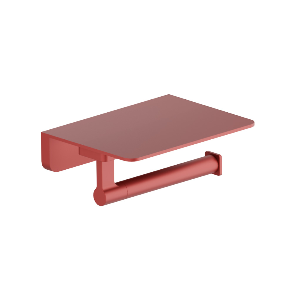 Brass Toilet Paper Holder | Deep Red