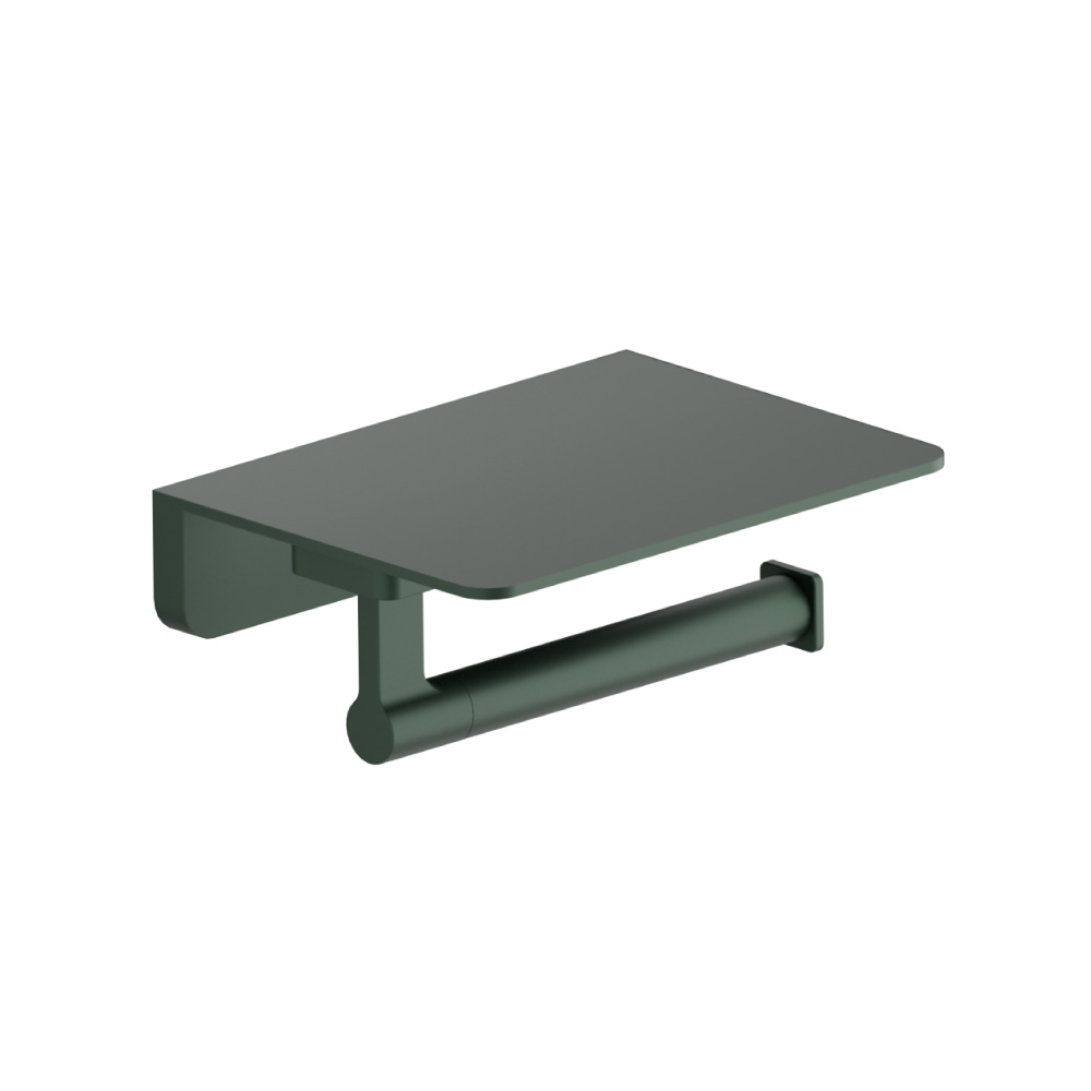 Brass Toilet Paper Holder | Leaf Green