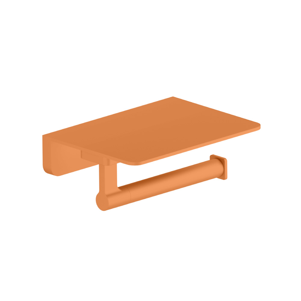 Brass Toilet Paper Holder | Terracotta Orange