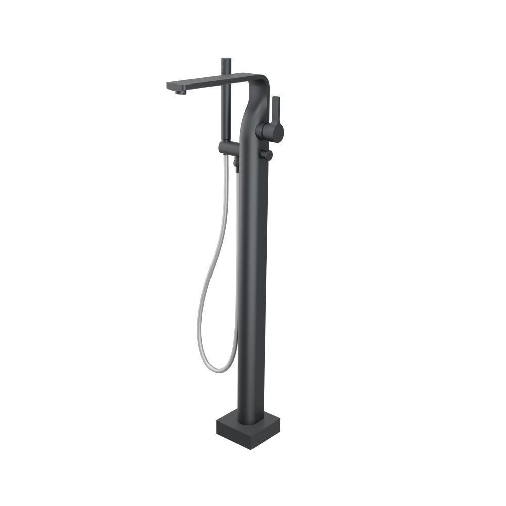 Freestanding Floor Mount Bathtub / Tub Filler With Hand Shower | Rock Grey