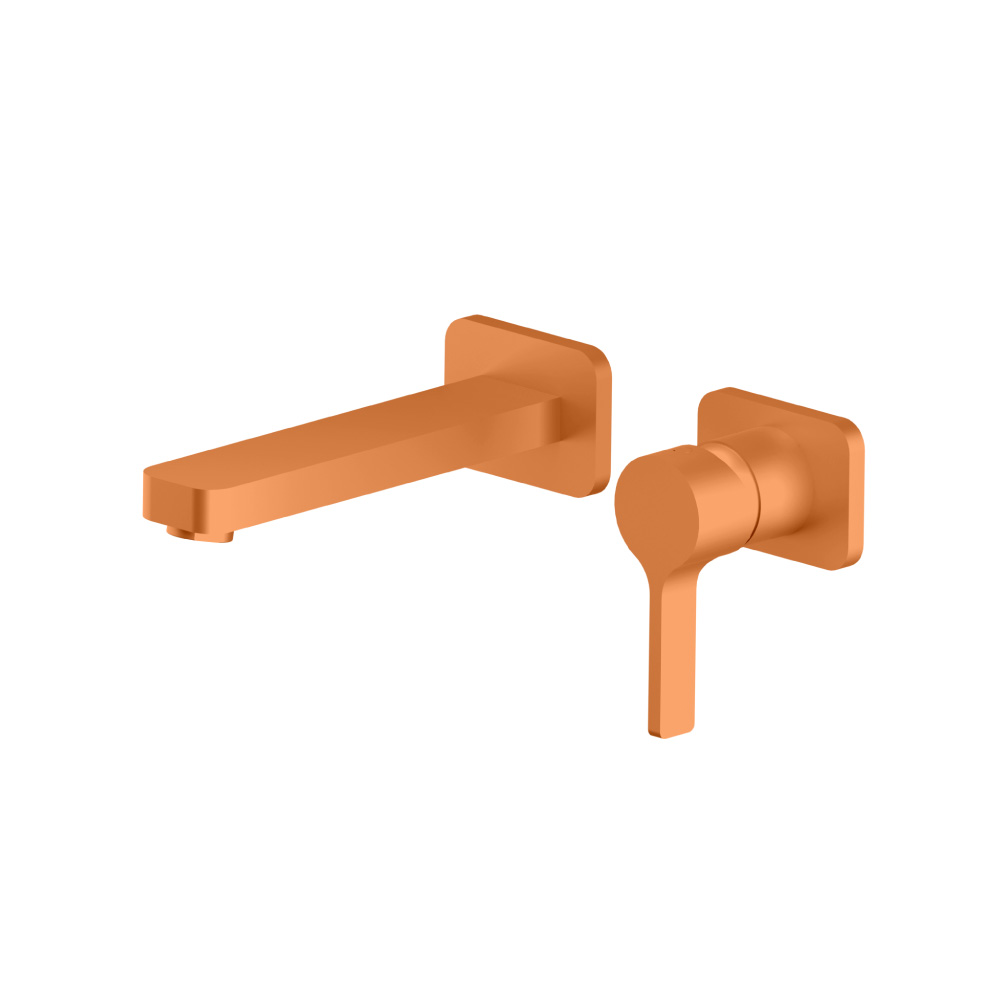 Single Handle Wall Mounted Bathroom Faucet | Terracotta Orange