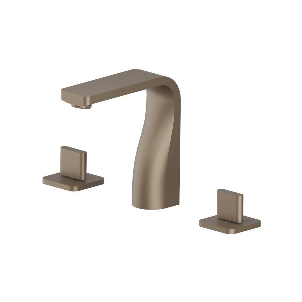 Three Hole 8" Widespread Two Handle Bathroom Faucet | Dark Tan