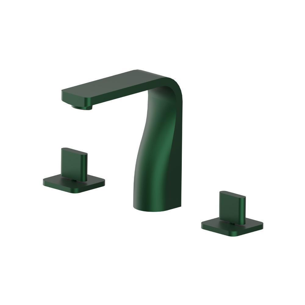 Three Hole 8" Widespread Two Handle Bathroom Faucet | Leaf Green