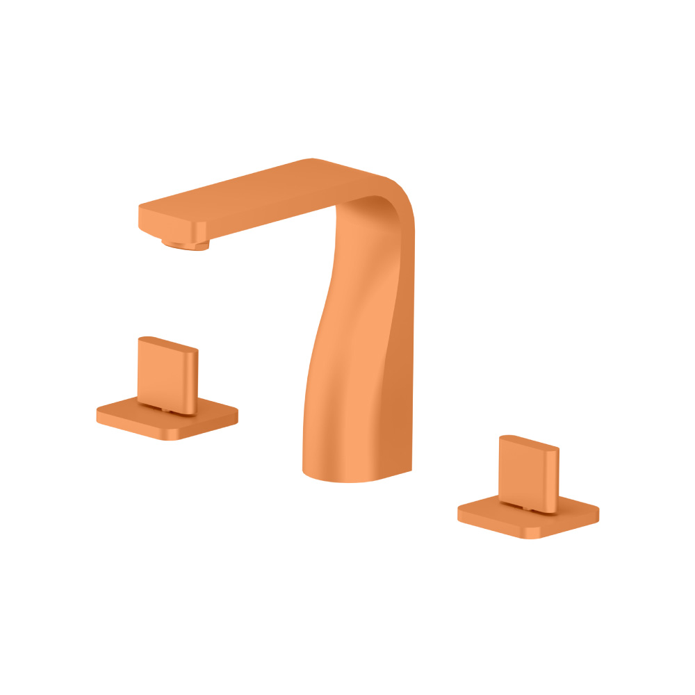 Three Hole 8" Widespread Two Handle Bathroom Faucet | Terracotta Orange
