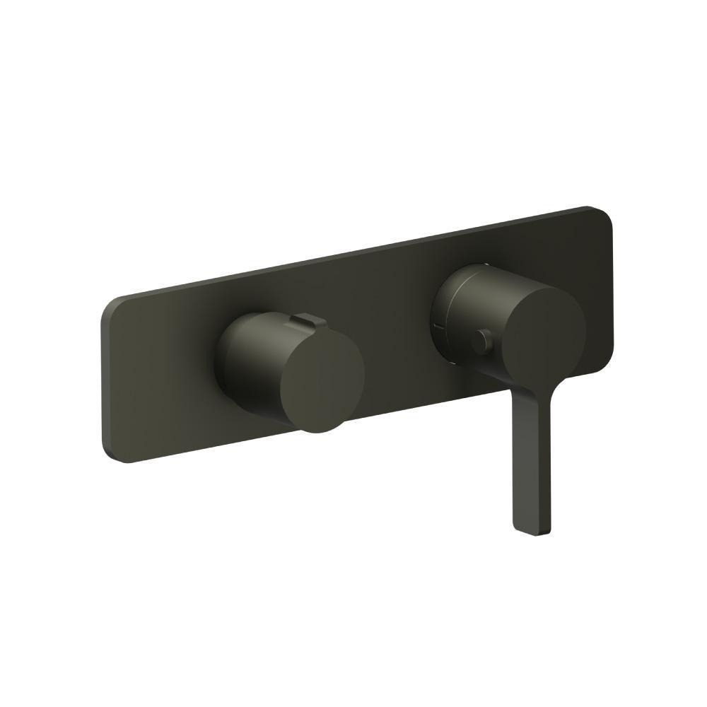 3/4" Horizontal Thermostatic Shower Valve % Trim - 1 Ouptut | Dark Green