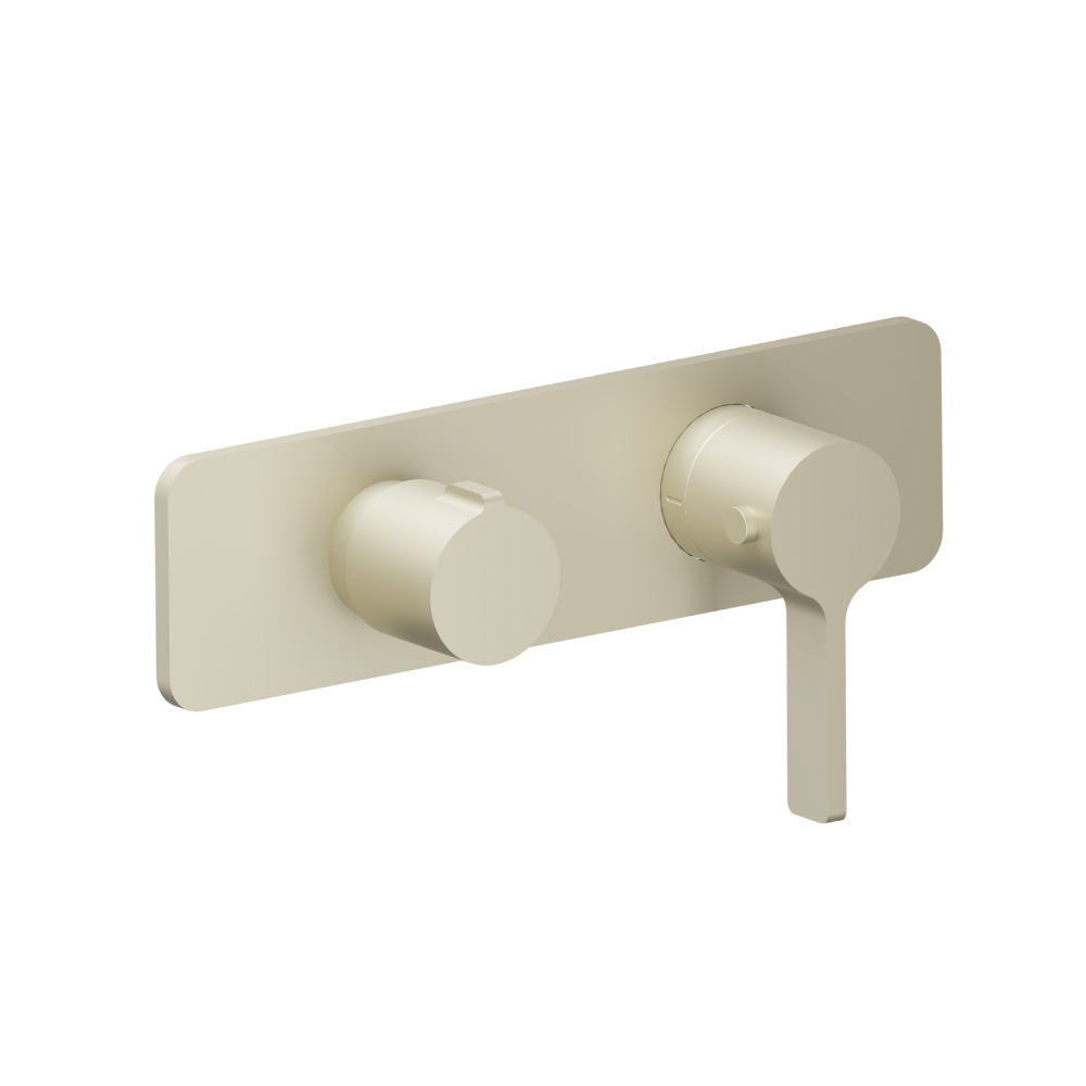 3/4" Horizontal Thermostatic Shower Valve & Trim - 2 Output | Light Tan