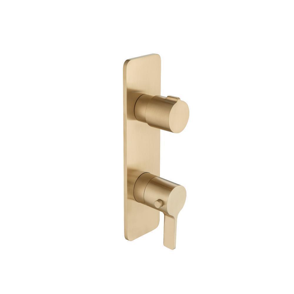 3/4" Thermostatic Shower Valve & Trim  - 3-Output | Brushed Bronze PVD