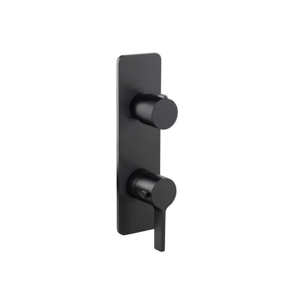 3/4" Horizontal Thermostatic Shower Valve & Trim - 1- Output | Matte Black