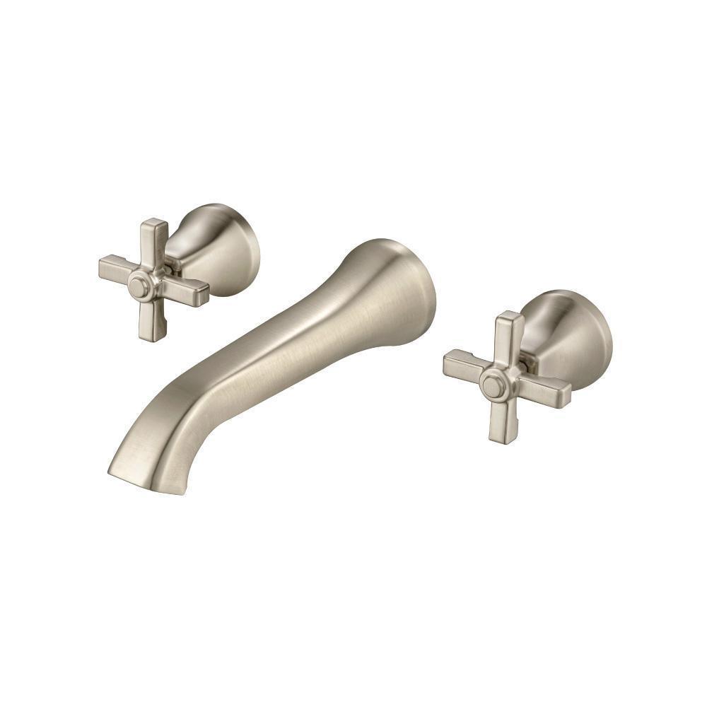 Trim For Two Handle Wall Mounted Bathroom Faucet | Brushed Nickel PVD