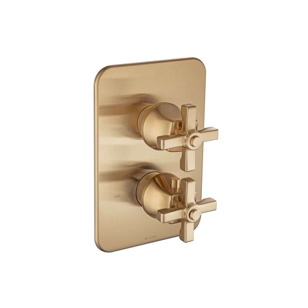 3/4" Thermostatic Shower Valve & Trim  - 2-Output | Brushed Bronze PVD