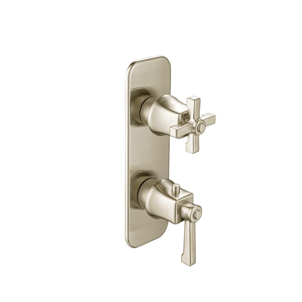 3/4" Thermostatic Shower Valve & Trim  - 2-Output | Brushed Nickel PVD