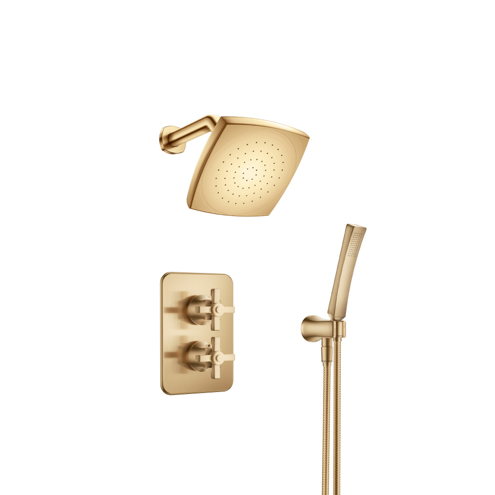 Single Output Shower Set With Shower Head And Arm | Brushed Bronze PVD