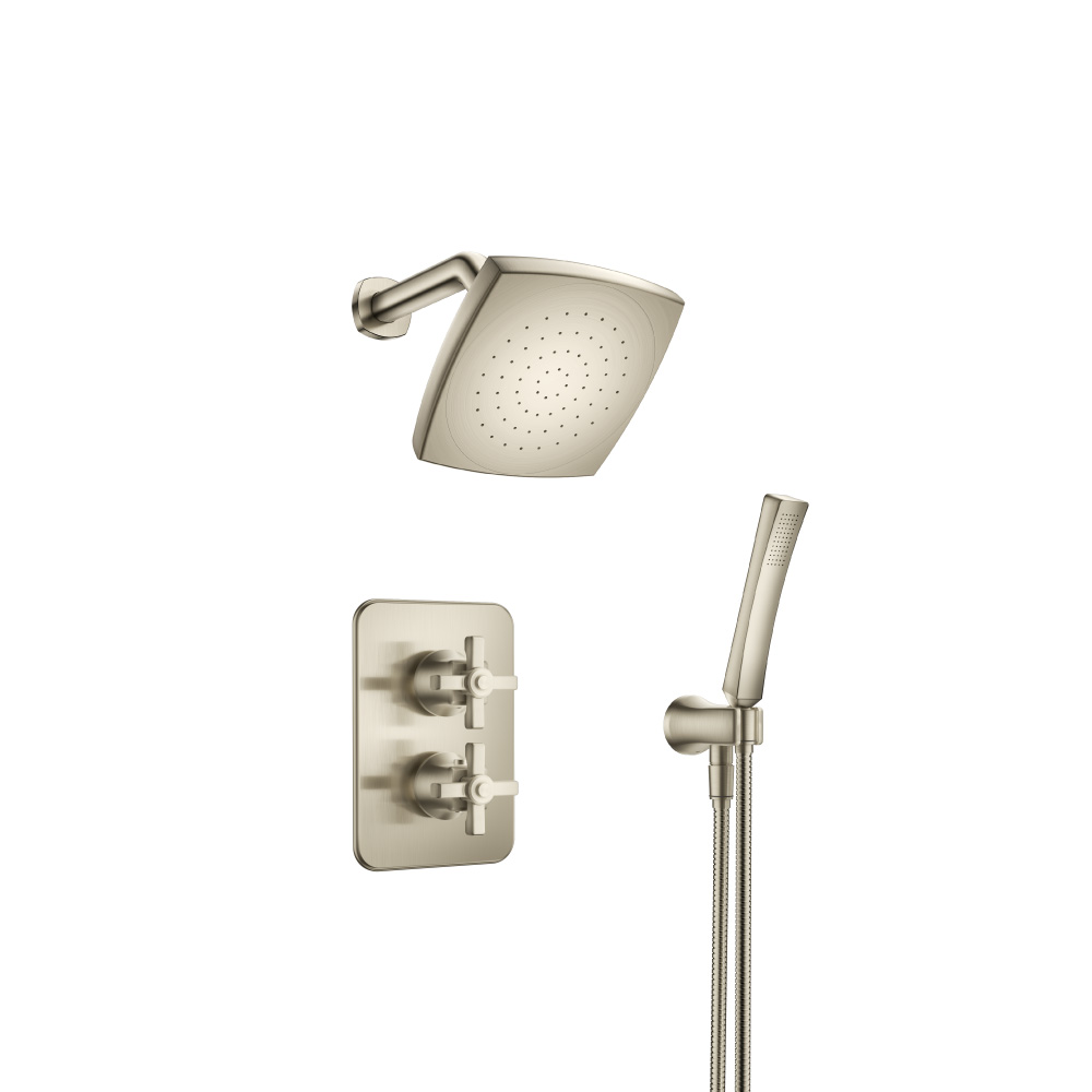 Single Output Shower Set With Shower Head And Arm | Brushed Nickel PVD