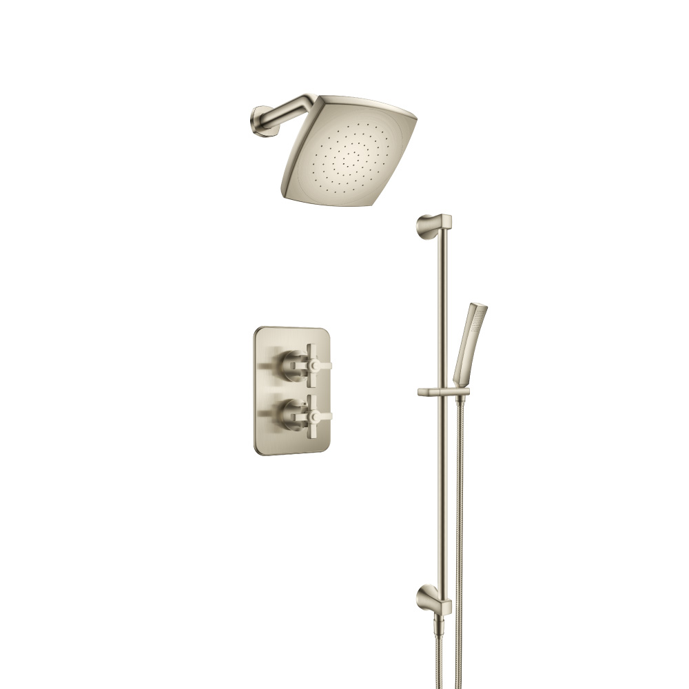 Two Output Shower Set With Shower Head And Hand Held | Brushed Nickel PVD