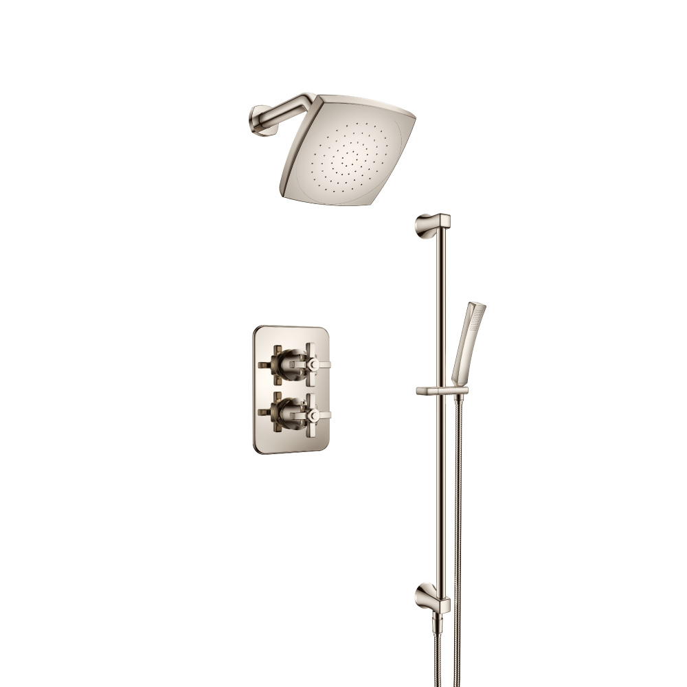 Two Output Shower Set With Shower Head And Hand Held | Polished Nickel PVD