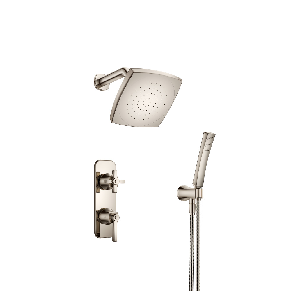 Two Output Shower Set With Shower Head And Hand Held | Polished Nickel PVD