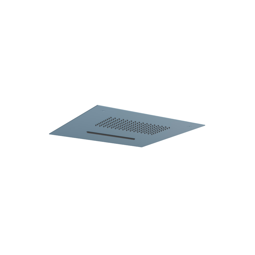 15" Stainless Steel Flush Mount Rainhead With Cascade Waterfall | Blue Platinum
