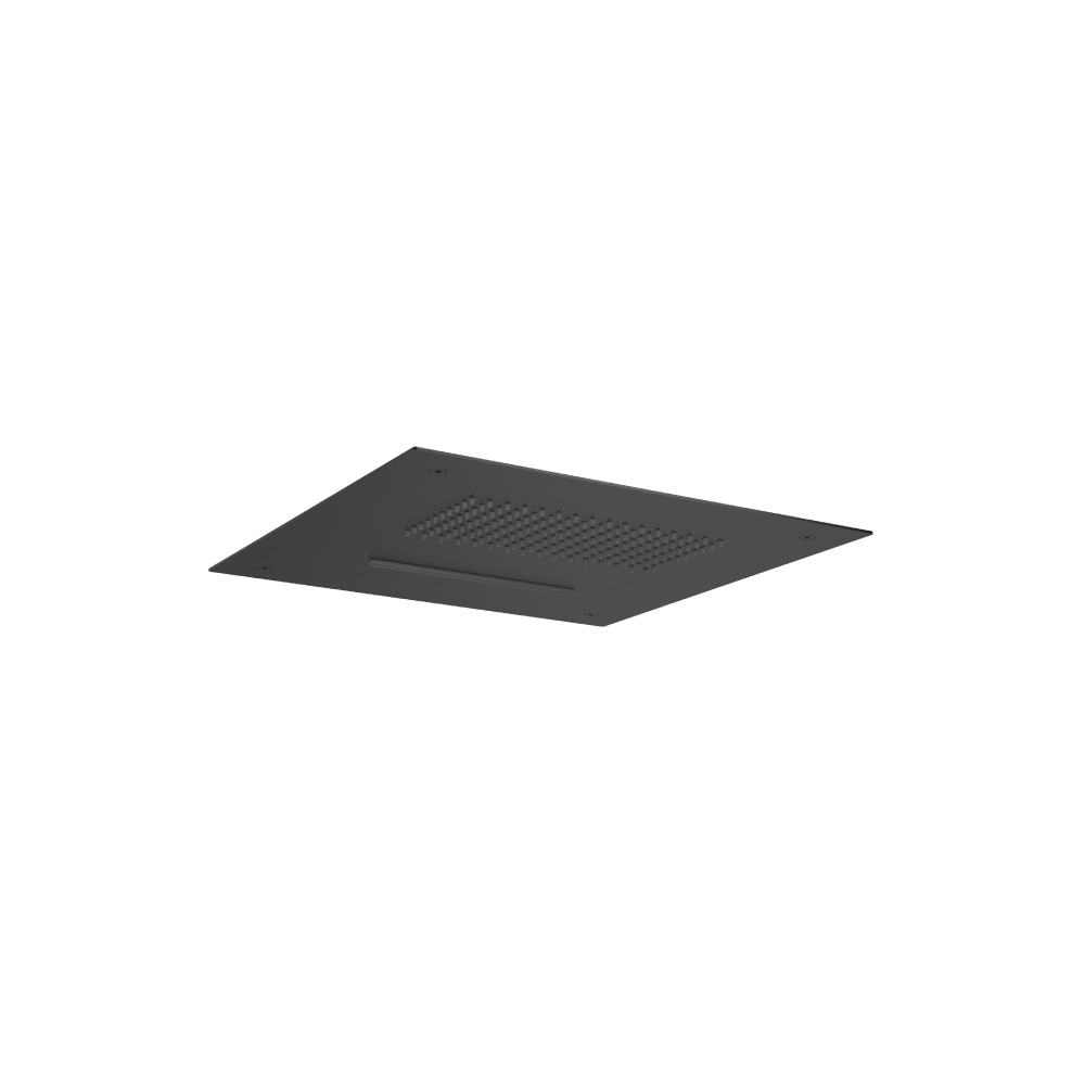 15" Stainless Steel Flush Mount Rainhead With Cascade Waterfall | Gloss Black