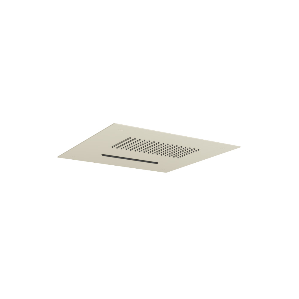15" Stainless Steel Flush Mount Rainhead With Cascade Waterfall | Light Tan