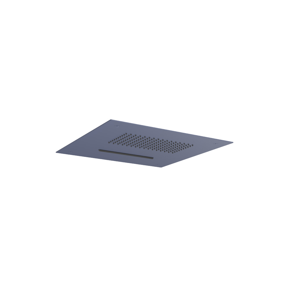 15" Stainless Steel Flush Mount Rainhead With Cascade Waterfall | Navy Blue