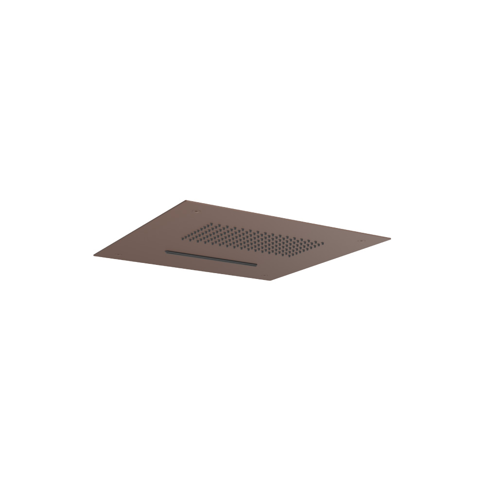 15" Stainless Steel Flush Mount Rainhead With Cascade Waterfall | Vortex Brown