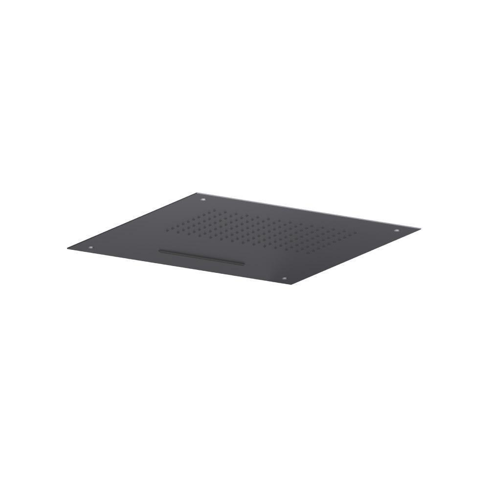 20" Stainless Steel Flush Mount Rainhead With Cascade Waterfall | Dark Grey