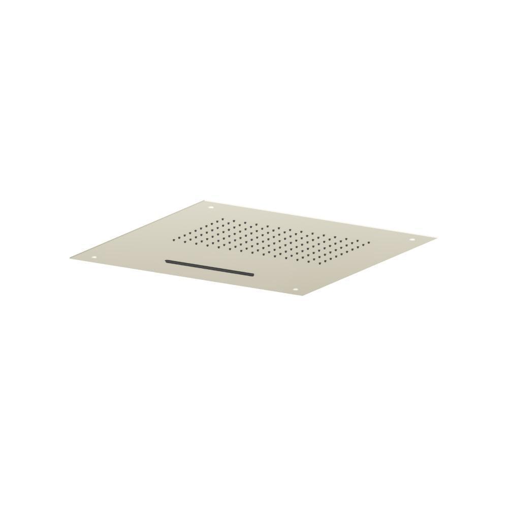 20" Stainless Steel Flush Mount Rainhead With Cascade Waterfall | Light Tan