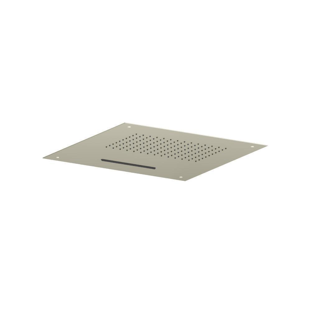 20" Stainless Steel Flush Mount Rainhead With Cascade Waterfall | Light Verde
