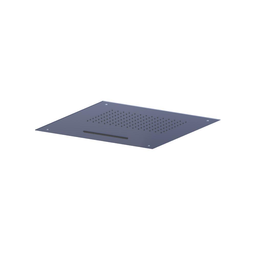 20" Stainless Steel Flush Mount Rainhead With Cascade Waterfall | Navy Blue