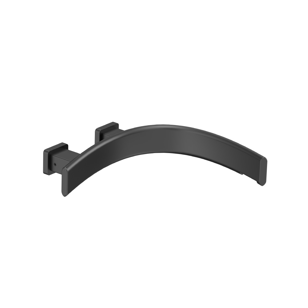 Wall Mount Tub Spout - Right Facing Curvature | Gloss Black