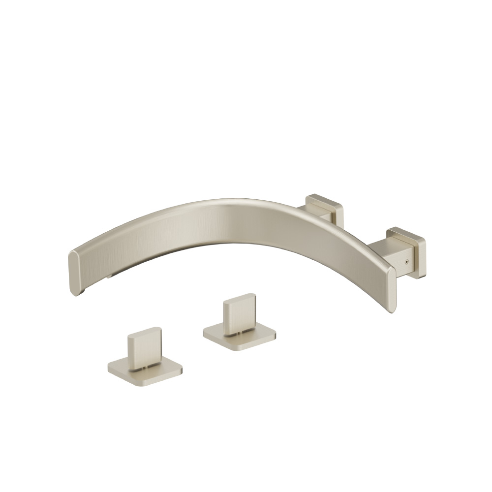 Wall Mount Faucet Spout - Left Facing Curvature | Brushed Nickel PVD