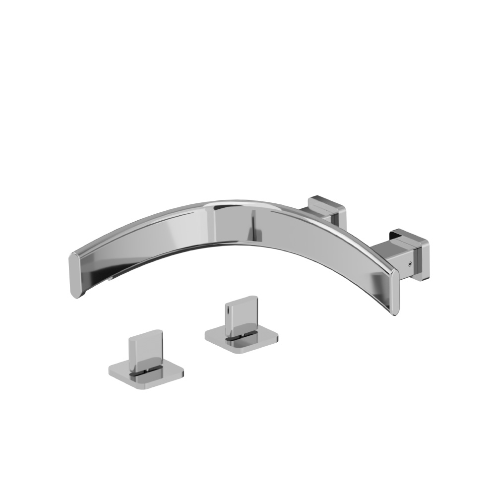 Wall Mount Faucet Spout - Left Facing Curvature | Chrome