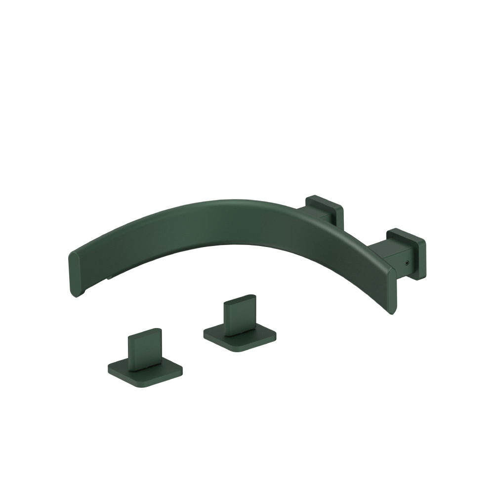 Wall Mount Faucet Spout - Left Facing Curvature | Leaf Green