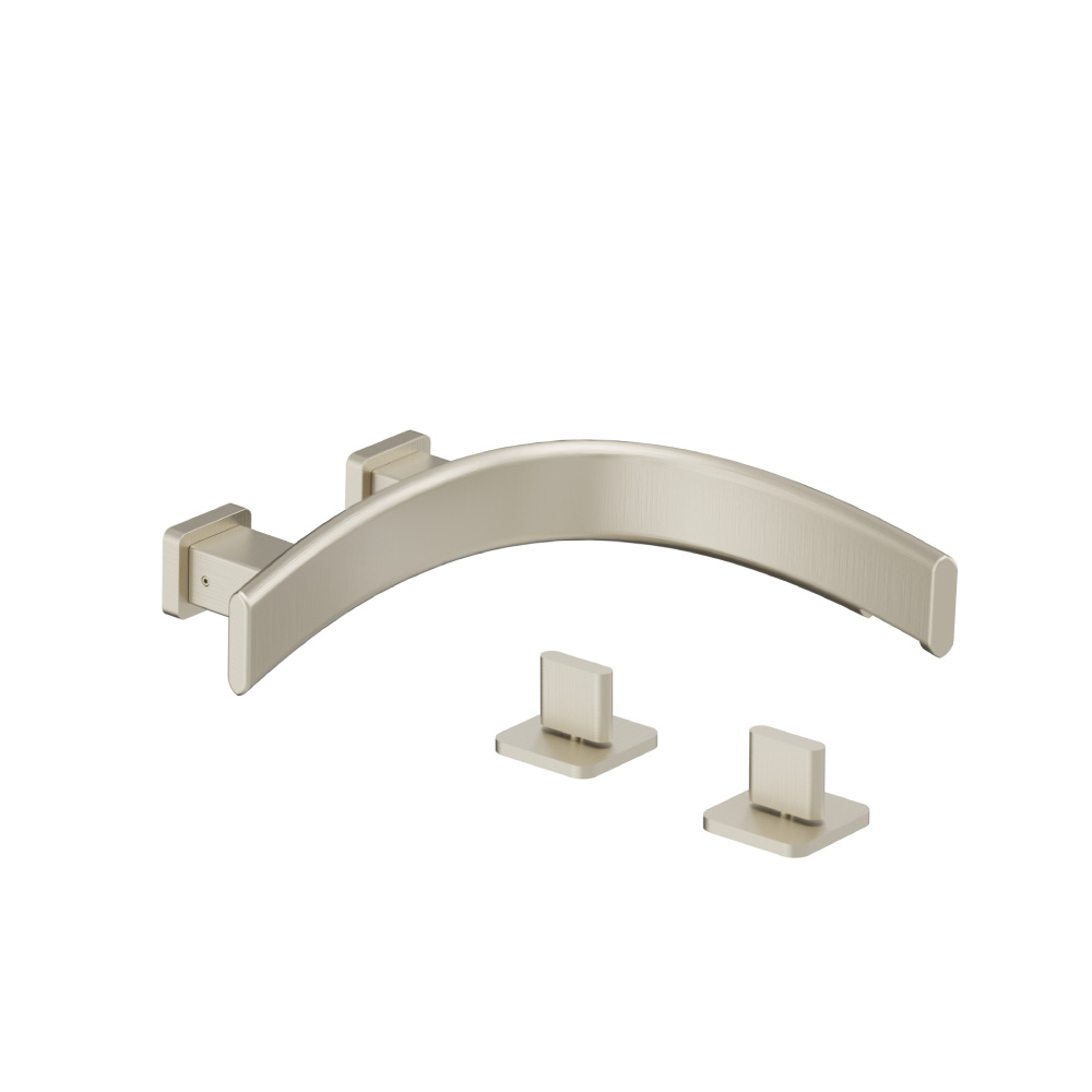 Wall Mount Faucet Spout - Right Facing Curvature | Brushed Nickel PVD