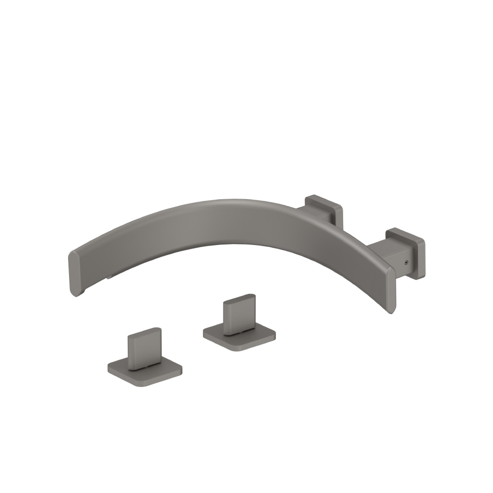 Wall Mount Faucet Spout - Right Facing Curvature | Steel Grey