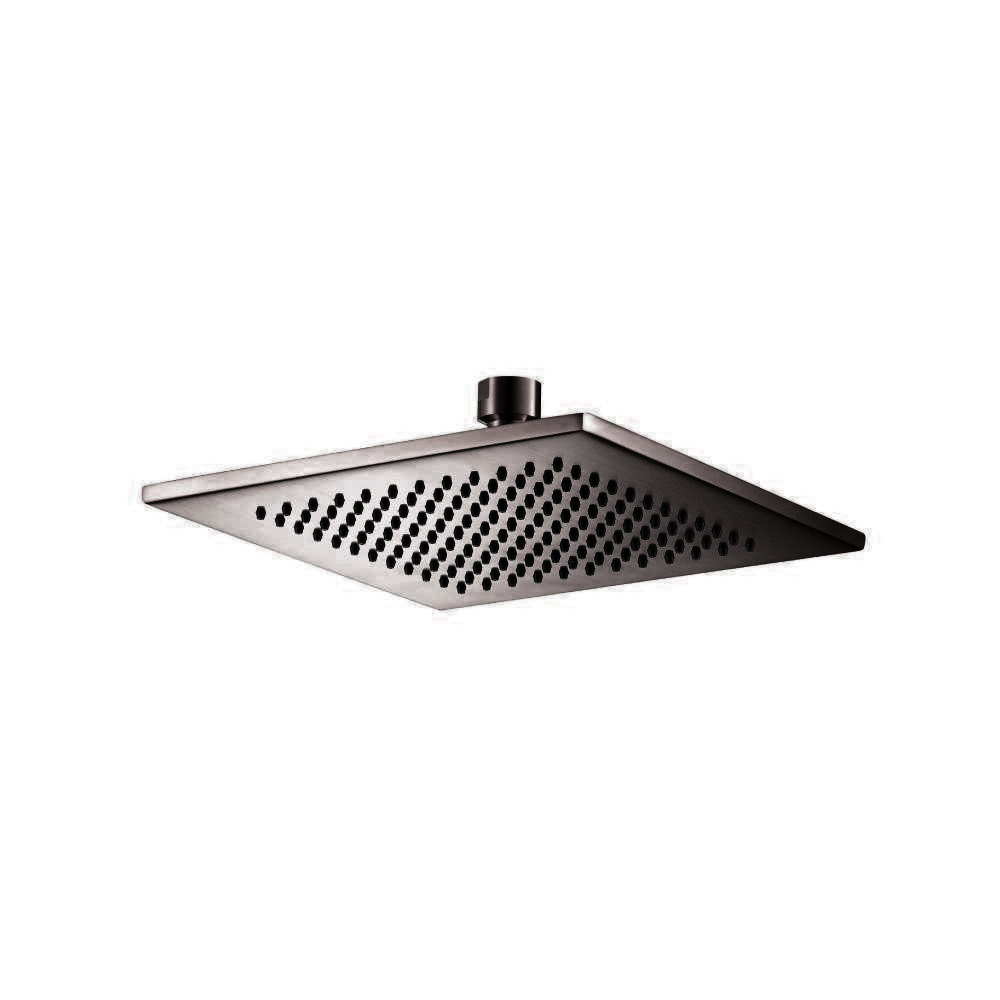 8" Solid Brass Showerhead / Rainhead - Square | Brushed Gun Metal PVD