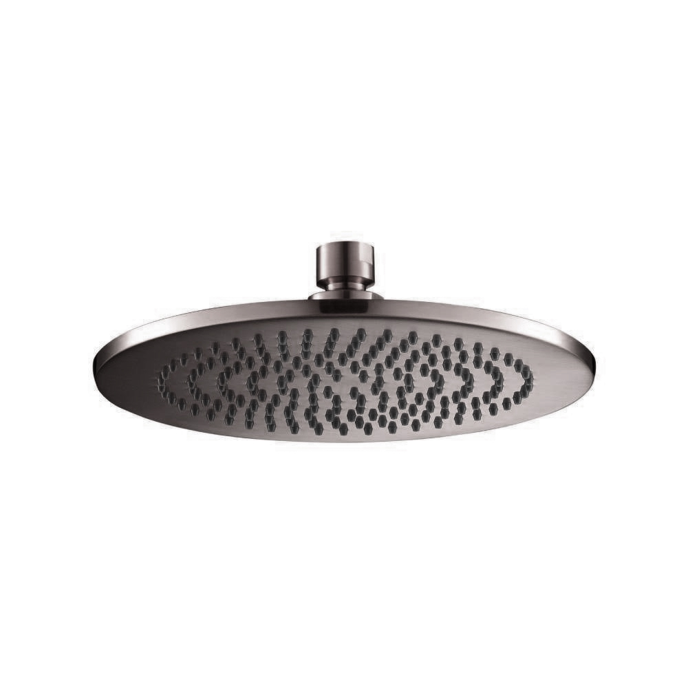 8" Solid Brass Showerhead / Rainhead - Round | Brushed Gun Metal PVD