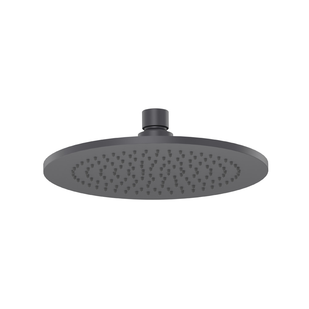 8" Solid Brass Showerhead / Rainhead - Round | Dark Grey