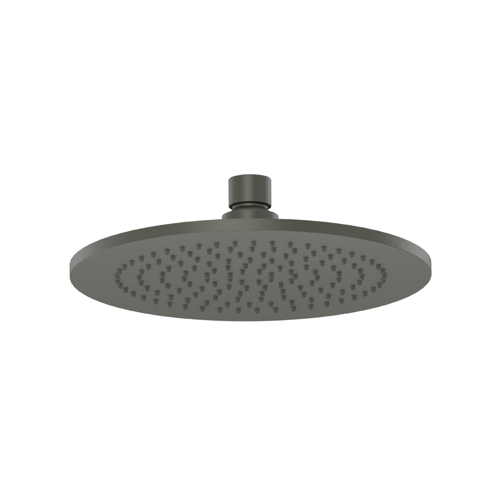 8" Solid Brass Showerhead / Rainhead - Round | Gun Metal Grey