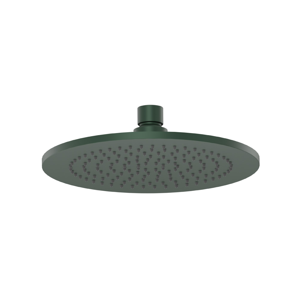 8" Solid Brass Showerhead / Rainhead - Round | Leaf Green