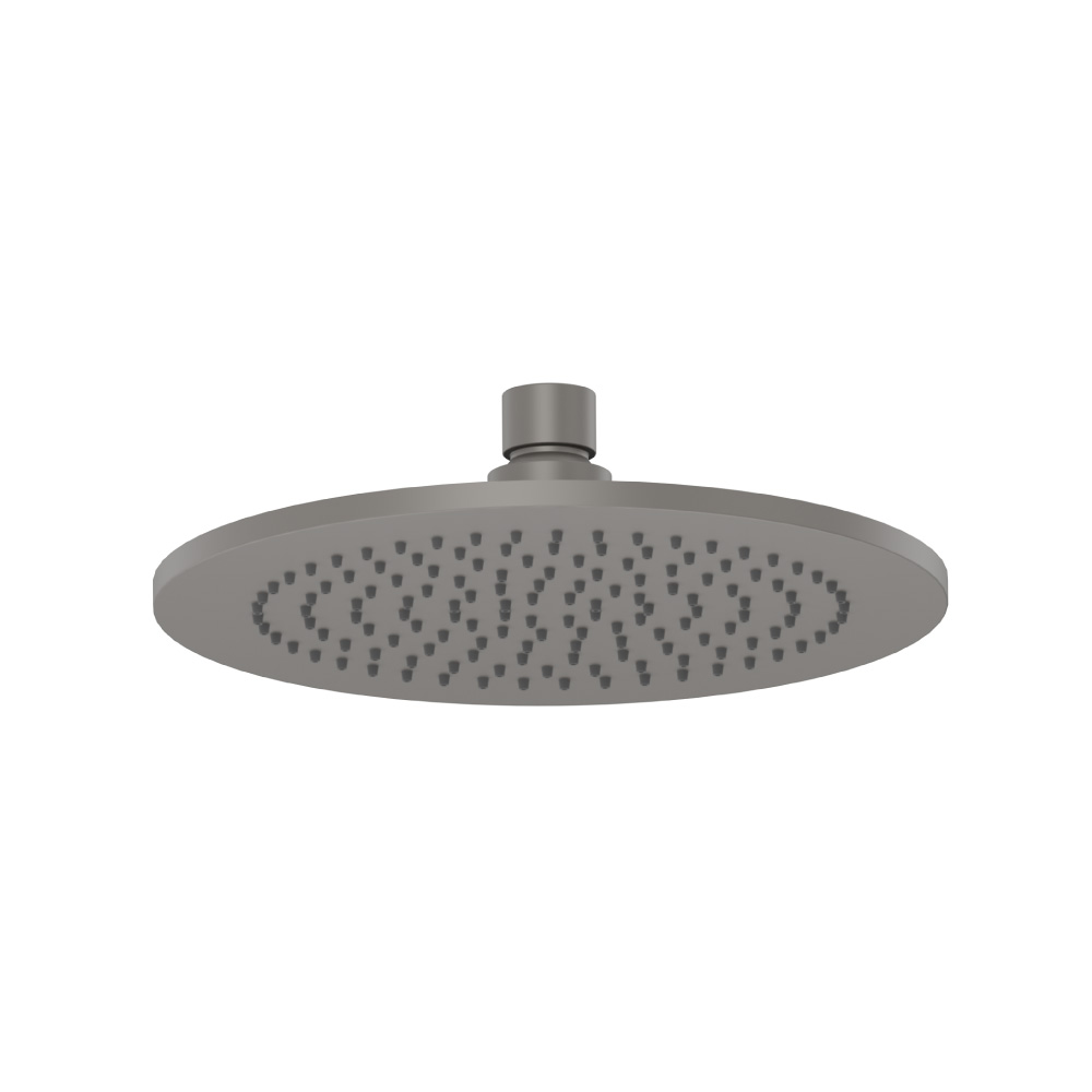 8" Solid Brass Showerhead / Rainhead - Round | Steel Grey