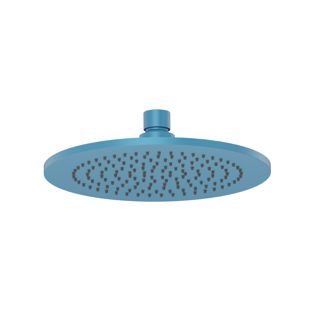 8" Solid Brass Showerhead / Rainhead - Round | Sky Blue