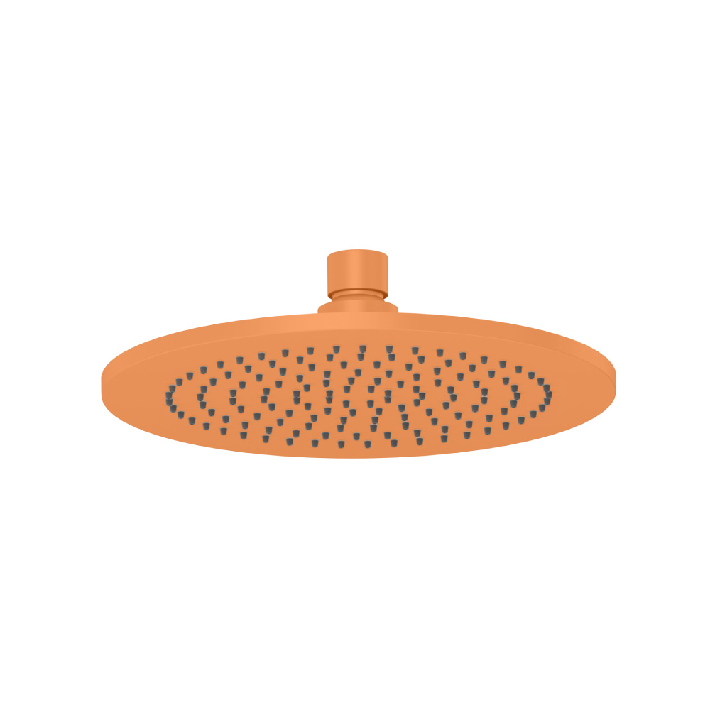 8" Solid Brass Showerhead / Rainhead - Round | Terracotta Orange