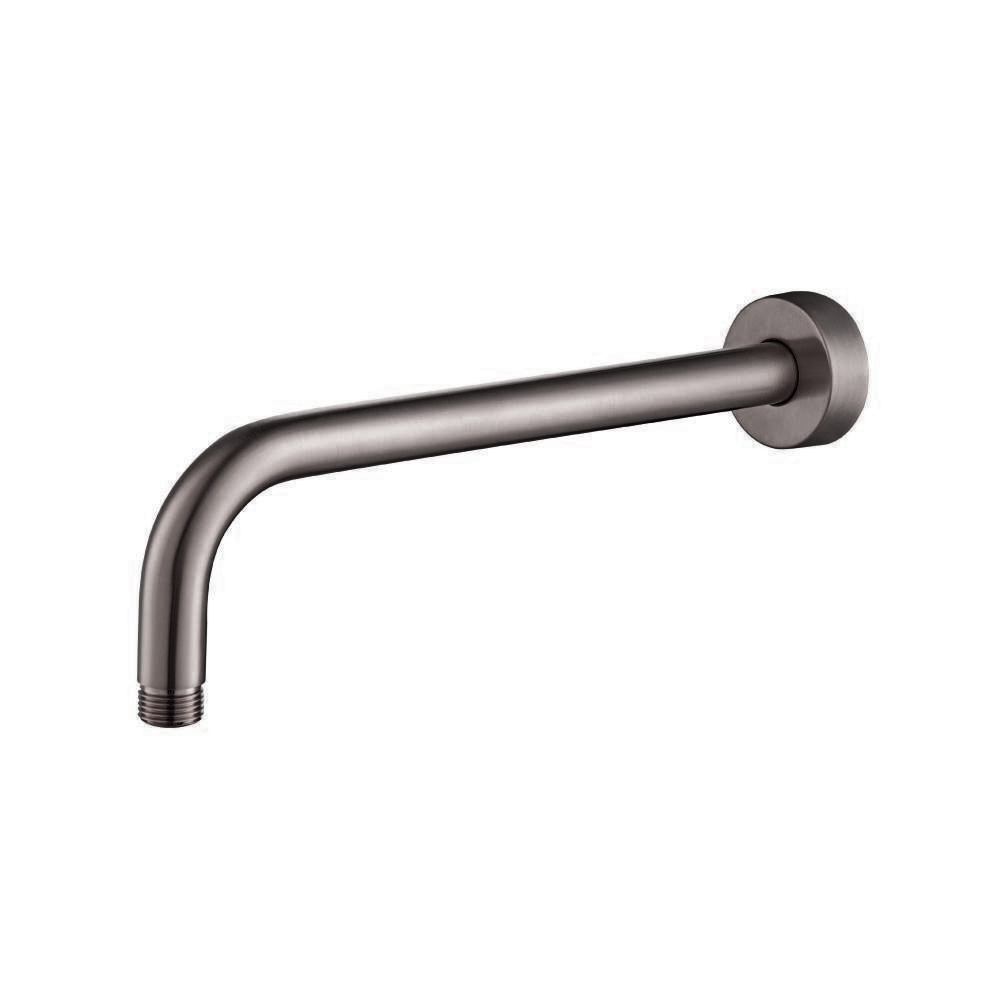 Wall Mount Round Shower Arm - 12" (300mm) - With Flange | Brushed Gun Metal PVD